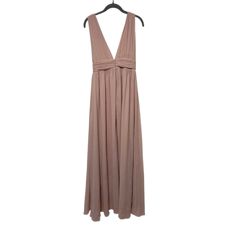 Lulus Blush Pink Maxi Dress XS Formal Bridesmaid Wedding Prom V Neck Long - Picture 7 of 10